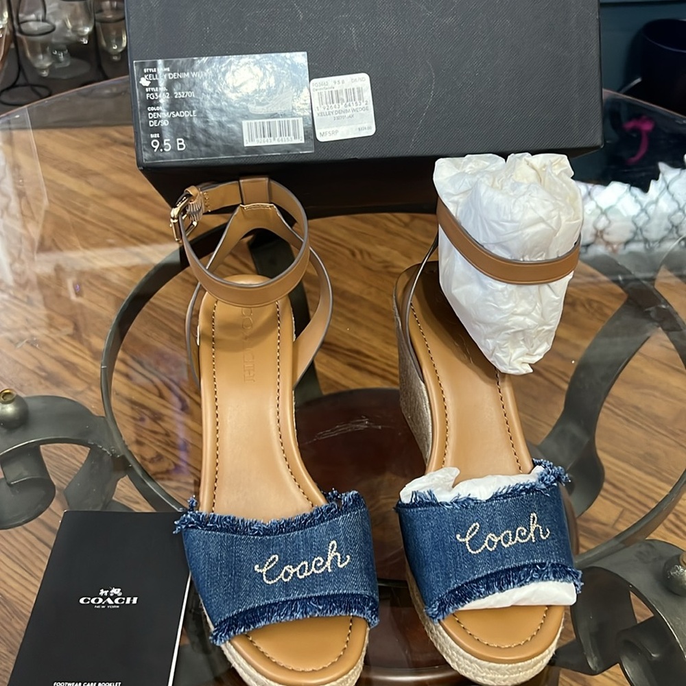 Coach Kelly Denim wedges - Picture 2 of 4